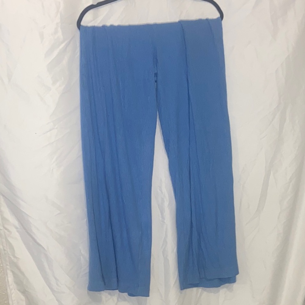 Auden Light Blue Ribbed Wide Leg Pants
